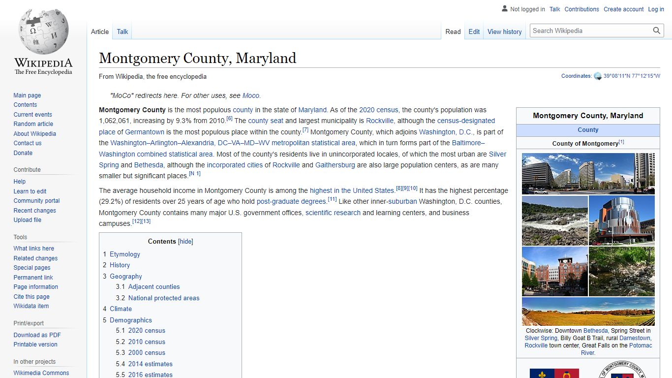 Montgomery County, Maryland - Wikipedia